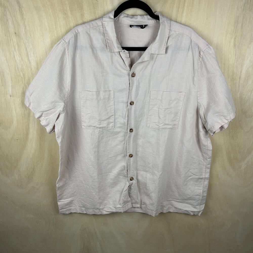 ASOS Pale Pink Linen Cotton Button Down Shirt‎ Men's 2XL